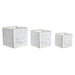 Комплект саксии DKD Home Decor Листи Златен Метал 15 x 15 x