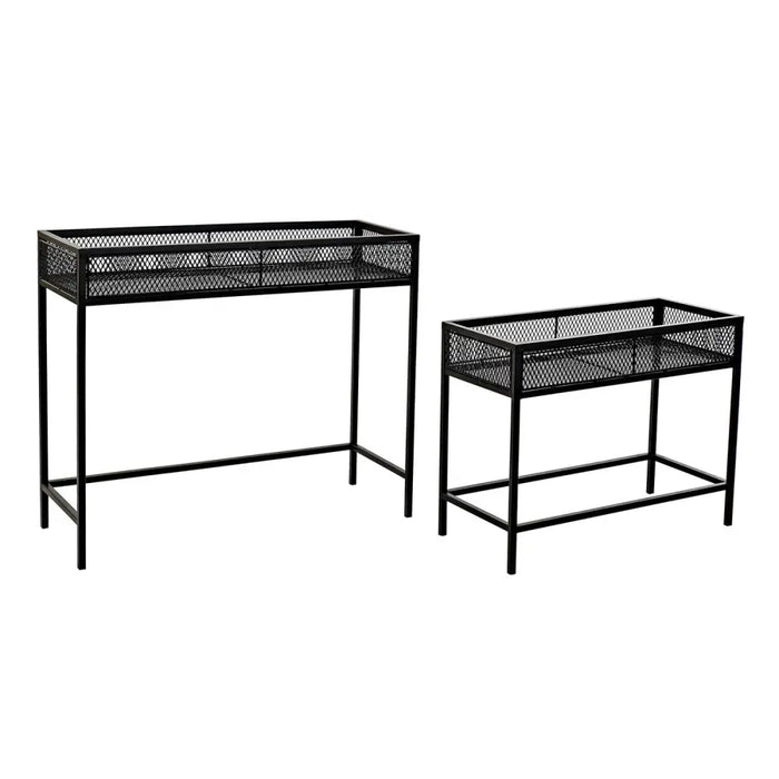 Комплект саксии Home ESPRIT Черен Метал 70 x 25 x 60 cm