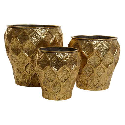 Комплект саксии Home ESPRIT Златен Метал Модерен 41 x 41 x