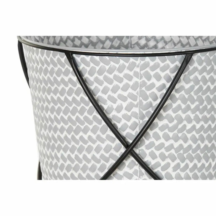 Комплект Саксии за цветя DKD Home Decor Черен Сив Метал