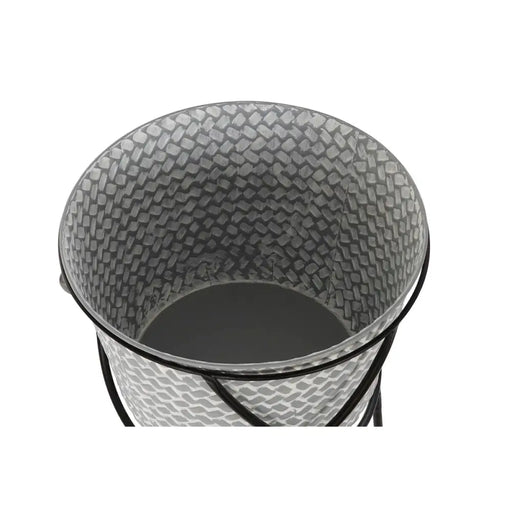Комплект Саксии за цветя DKD Home Decor Черен Сив Метал