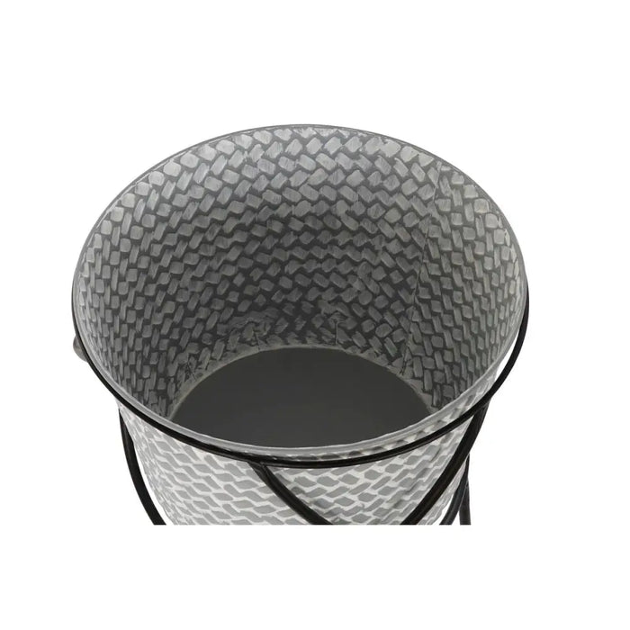 Комплект Саксии за цветя DKD Home Decor Черен Сив Метал