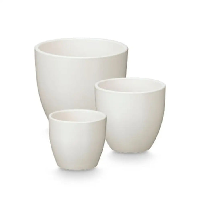 Комплект Саксии за цветя Ibergarden Бял Глина Ø 14 cm Ø 22