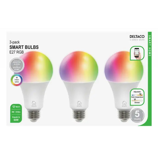 Комплект смарт RGB крушки DELTACO