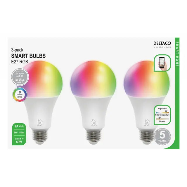 Комплект смарт RGB крушки DELTACO