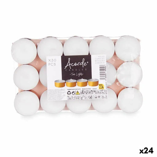 Комплект Свещи Acorde 62368-GOLD Tea Lights Бял Златен (24