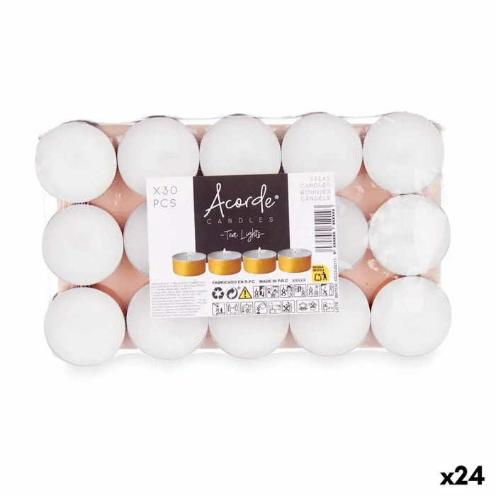 Комплект Свещи Acorde 62368-GOLD Tea Lights Бял Златен (24