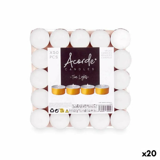 Комплект Свещи Acorde 62372-GOLD Tea Lights Бял Златен (20