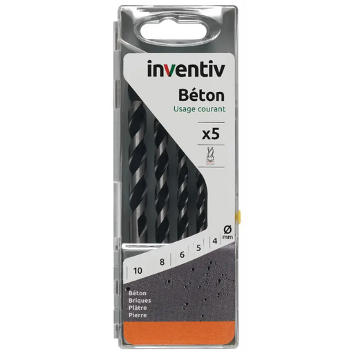 КОМПЛЕКТ СВРЕДЛА БЕТОН 4-10 5БР INVENTIV