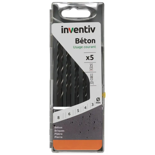 КОМПЛЕКТ СВРЕДЛА БЕТОН 3-8 5БР INVENTIV