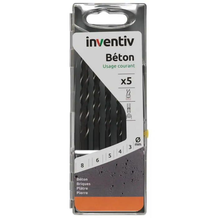 КОМПЛЕКТ СВРЕДЛА БЕТОН 3-8 5БР INVENTIV