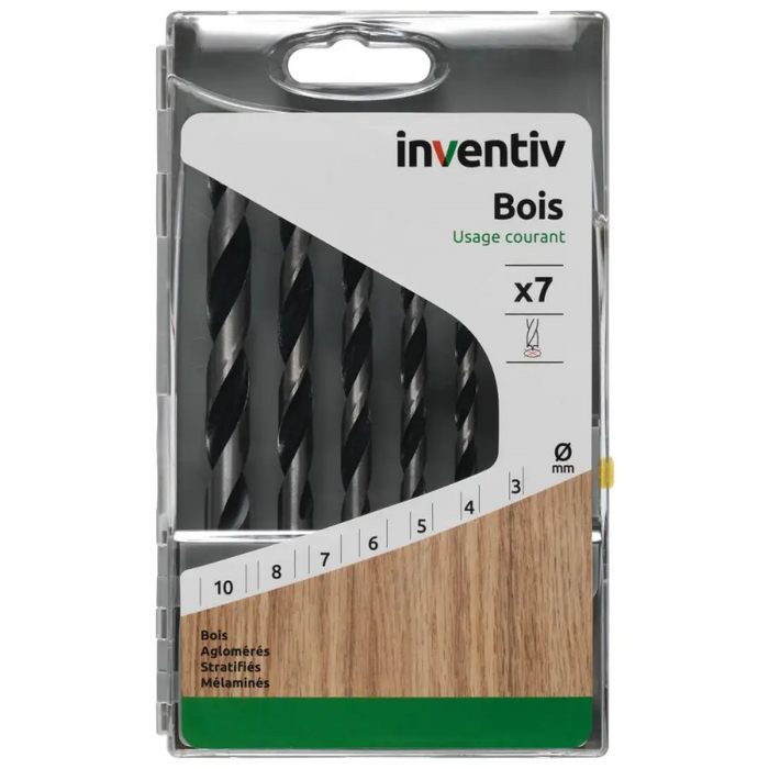 КОМПЛЕКТ СВРЕДЛА ДЪРВО 3-10 7БР INVENTIV