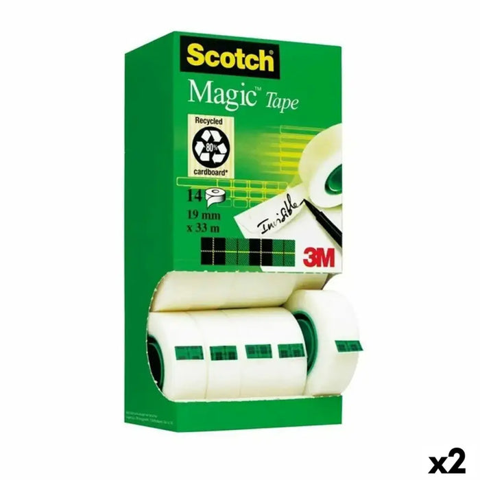 Комплект Тиксо Scotch Invisible Magic 14 Части 19 mm x 33 m