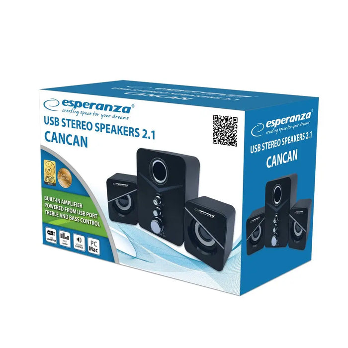 Комплект тонколони Esperanza EP153 USB 2.1 6 W черен