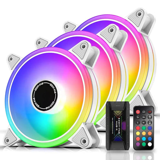 Комплект вентилатори EZDIY-FAB Moonlight White RGB PWM