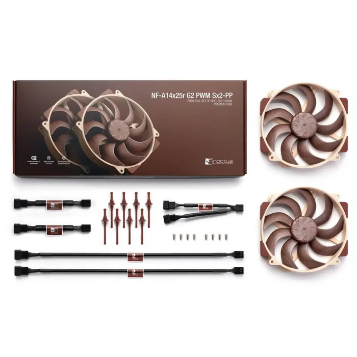 Комплект вентилатори Noctua NF-A14x25r G2 PWM Sx2-PP 2 x