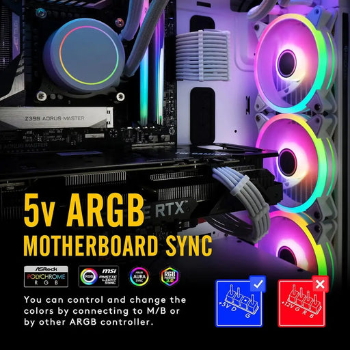 Комплект вентилатори EZDIY-FAB Moonlight White RGB PWM