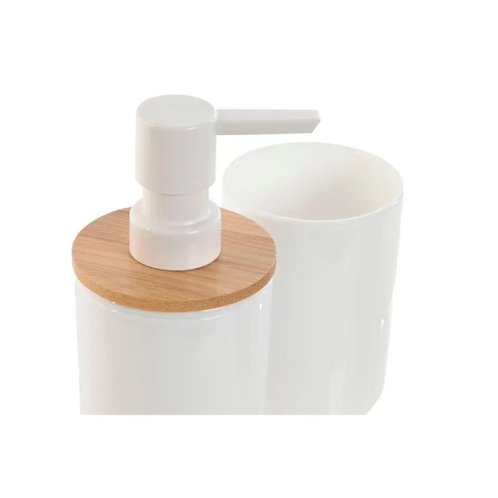 Комплект за Баня Home ESPRIT Бял Естествен Бамбук