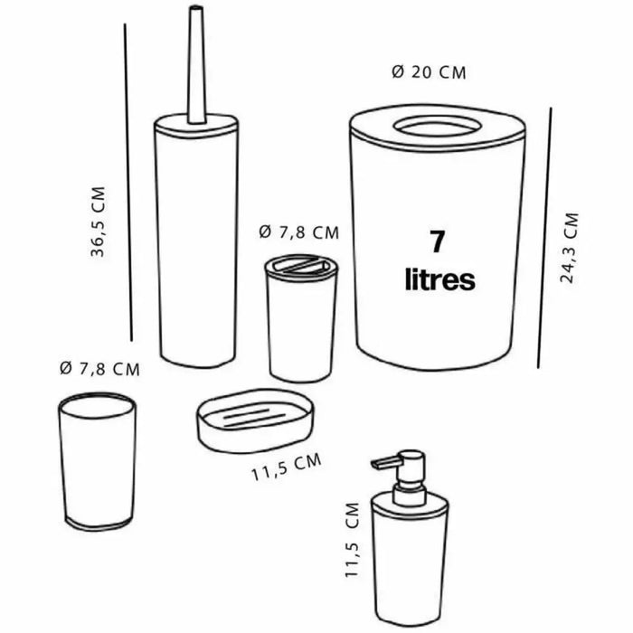 Комплект за Баня TODAY HOY Розов Пластмаса Модерен (6 броя)