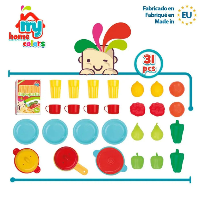 Комплект за Хранене Играчка Colorbaby Кухненски прибори