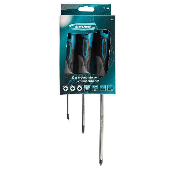 КОМПЛЕКТ ОТВЕРТКИ КРЪСТАТИ 3БР GROSS