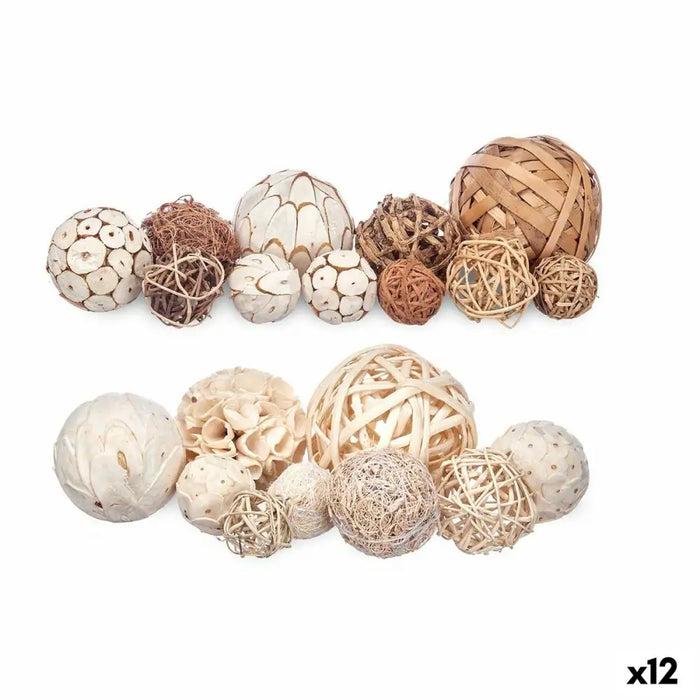 Комплект Декоративни Топки Gift Decor 7 7 Бял Кафяв 20 x 30