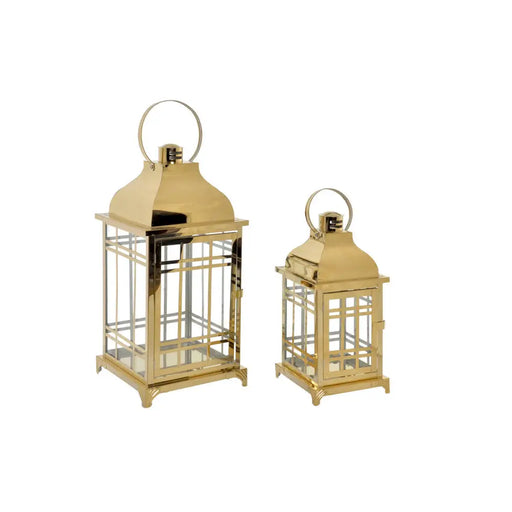 Комплект фенери DKD Home Decor Златен Метал Кристал 22 x 22