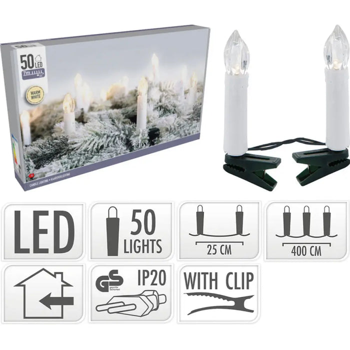 КОМПЛЕКТ КОЛЕДНИ СВЕЩИ 50LED AGX200040