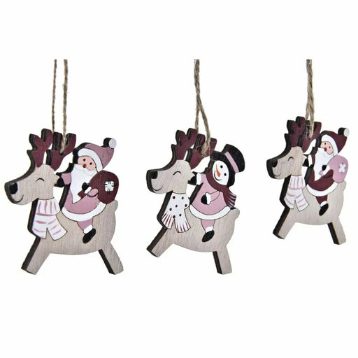 Комплект Коледни Декорации DKD Home Decor Дървен MDF (21 x