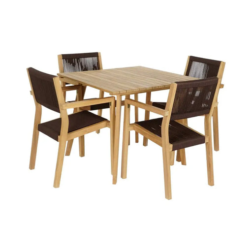Комплект от маса с 4 стола DKD Home Decor 90 x 90 x 75 cm
