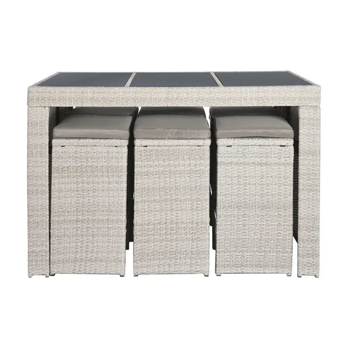 Комплект от маса с 6 стола DKD Home Decor 143 x 80 x 100 cm