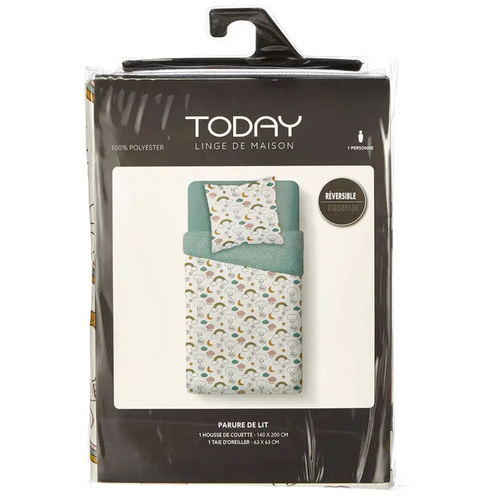 Комплект покривка за завивка TODAY Бял Единично легло 140 x