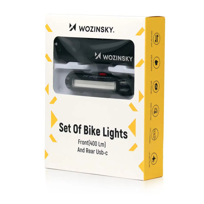 Комплект предни (400 lm) и задни USB-C велосипедни светлини