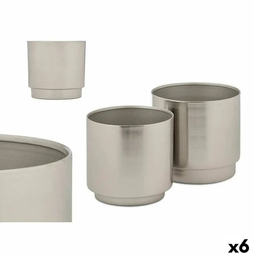 Комплект Саксии за цветя Gift Decor Сребрист Желязо 18 x