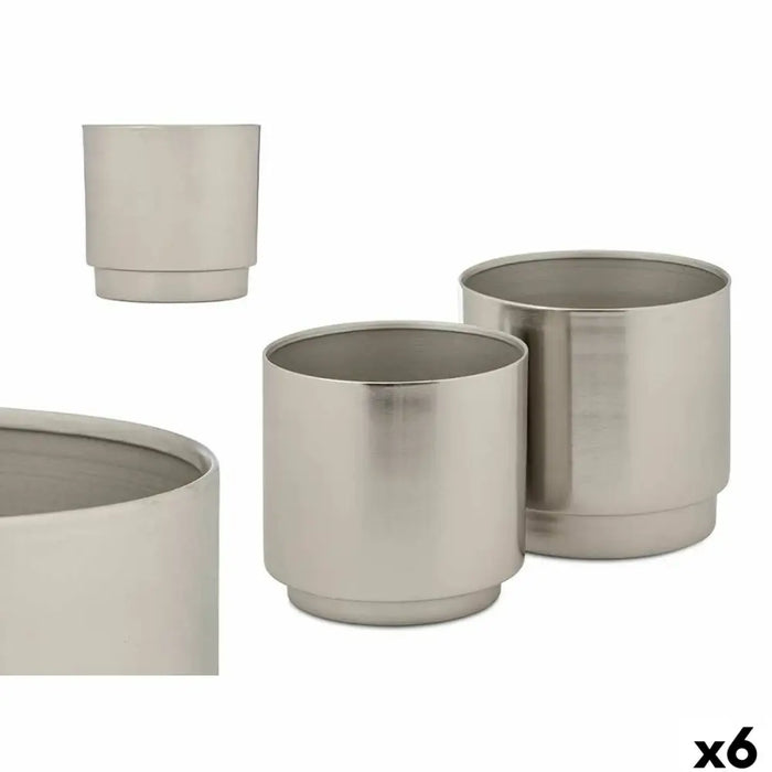Комплект Саксии за цветя Gift Decor Сребрист Желязо 18 x