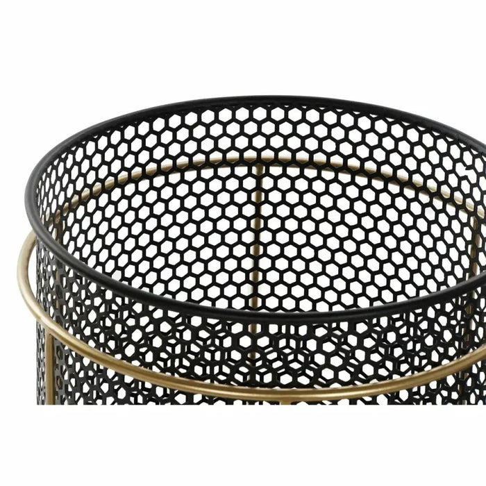 Комплект саксии DKD Home Decor Черен Златен Метал Loft 36 x