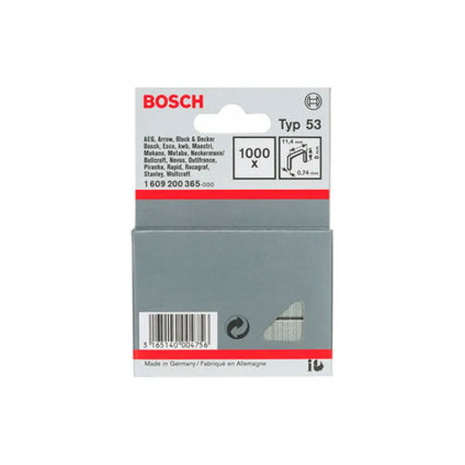 КОМПЛЕКТ СКОБИ ЗА ТАКЕР 8X11.4 ММ BOSCH 1000 БРОЯ