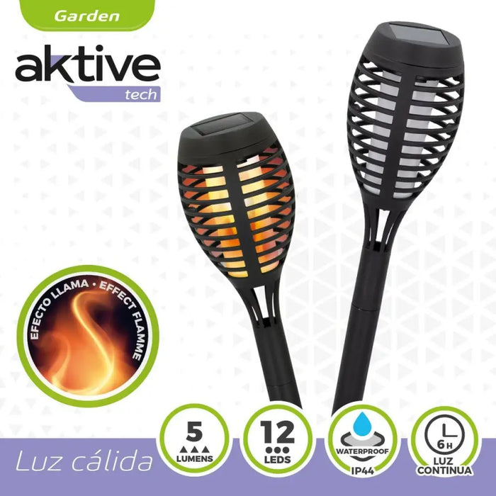 Комплект слънчеви градински фенери Aktive Пластмаса 7,5 x