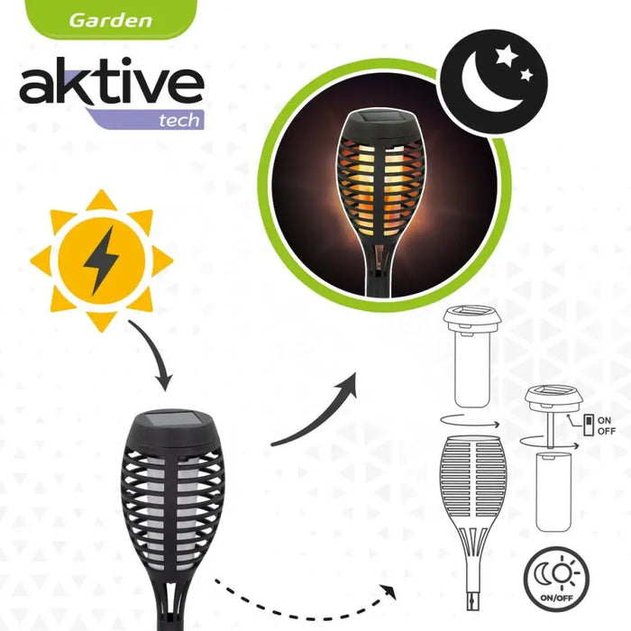 Комплект слънчеви градински фенери Aktive Пластмаса 7,5 x