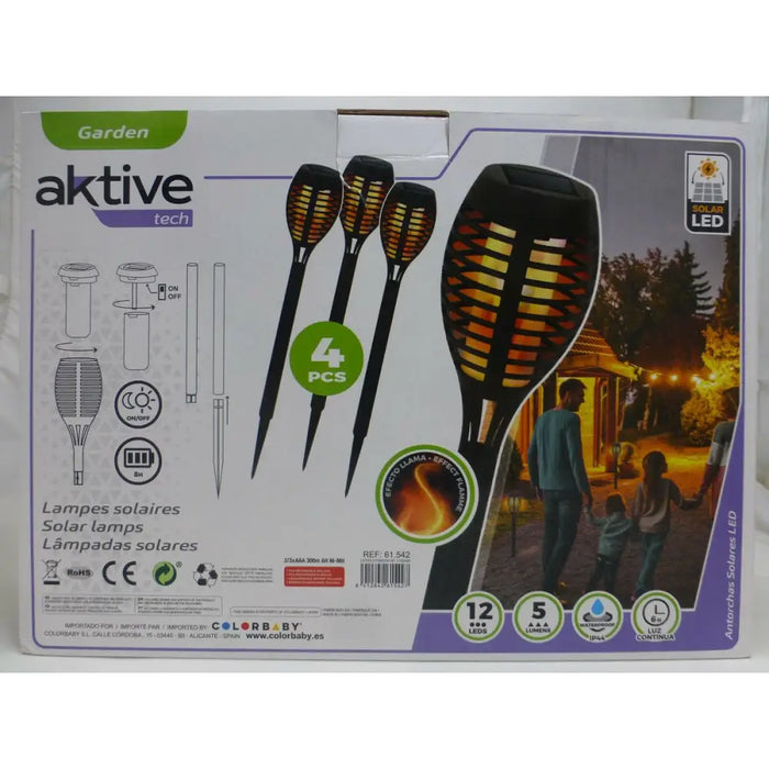Комплект слънчеви градински фенери Aktive Пластмаса 7,5 x