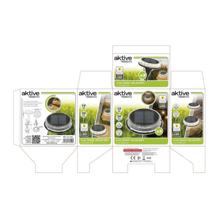 Комплект слънчеви градински колове Aktive 2 Части Пластмаса