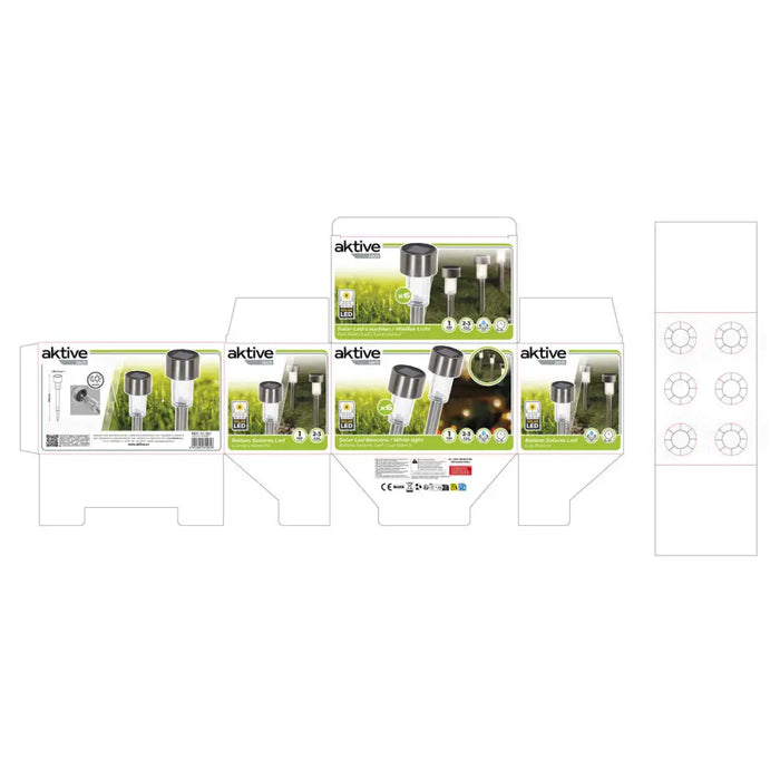 Комплект слънчеви градински колове Aktive 6 Части Пластмаса