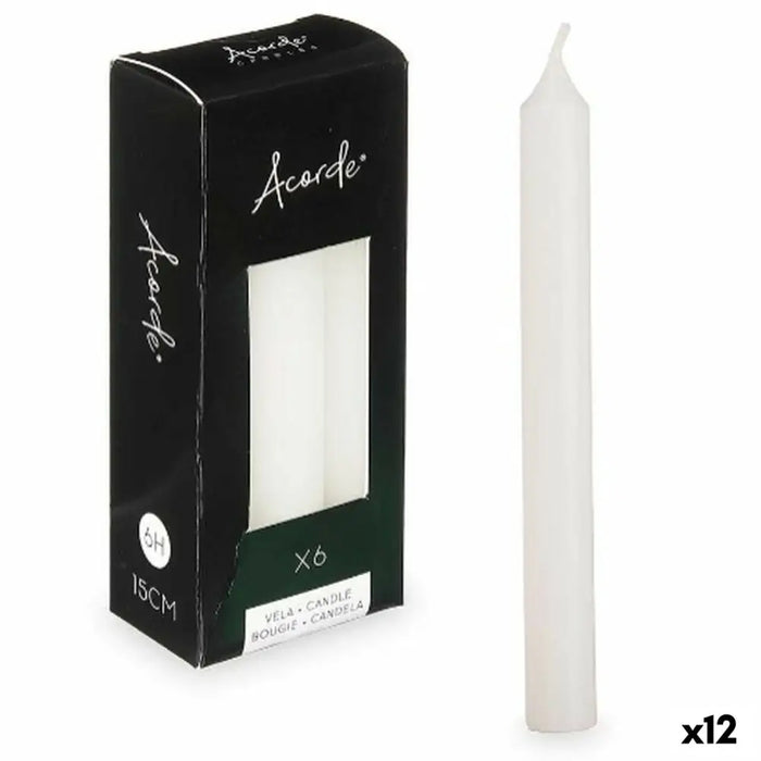 Комплект Свещи Acorde 123-A-AR 123-A-AR Бял 2 x 2 x 15 cm 6