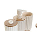 Комплект за Баня DKD Home Decor Бял Бежов Бамбук полистирен