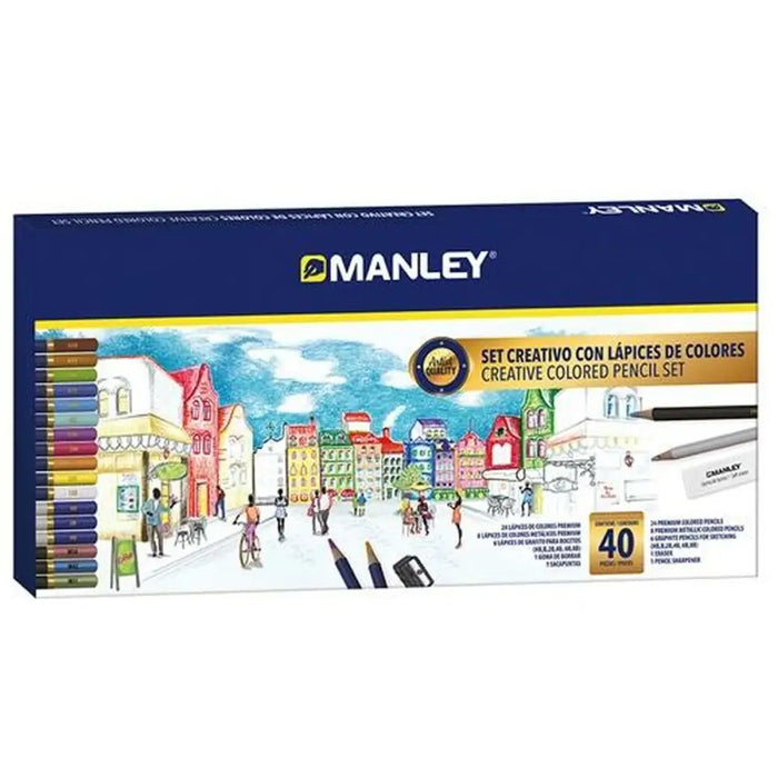 Комплект за Рисуване Manley 40 Части Многоцветен