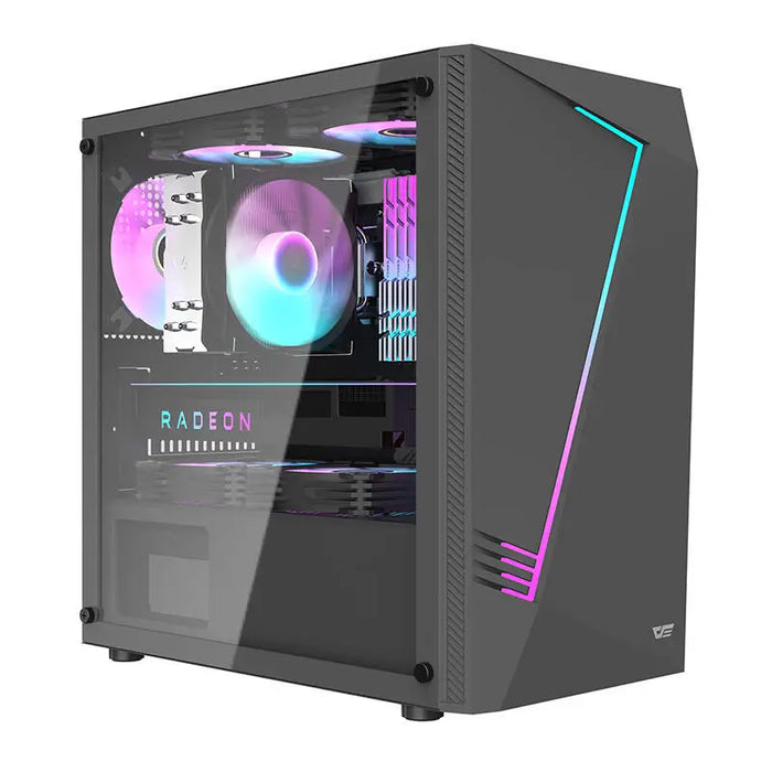 Компютърна кутия Aigo AL390 + RGB вентилатор черна