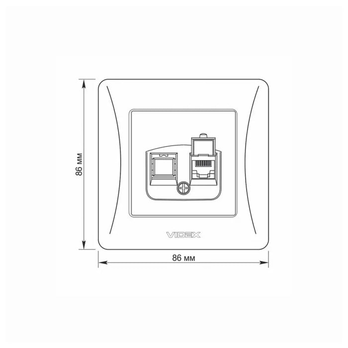 КОМПЮТЪРНА РОЗЕТКА CAT6 VF-BNSK1PC6-W BINERA VIDEX - БЯЛ