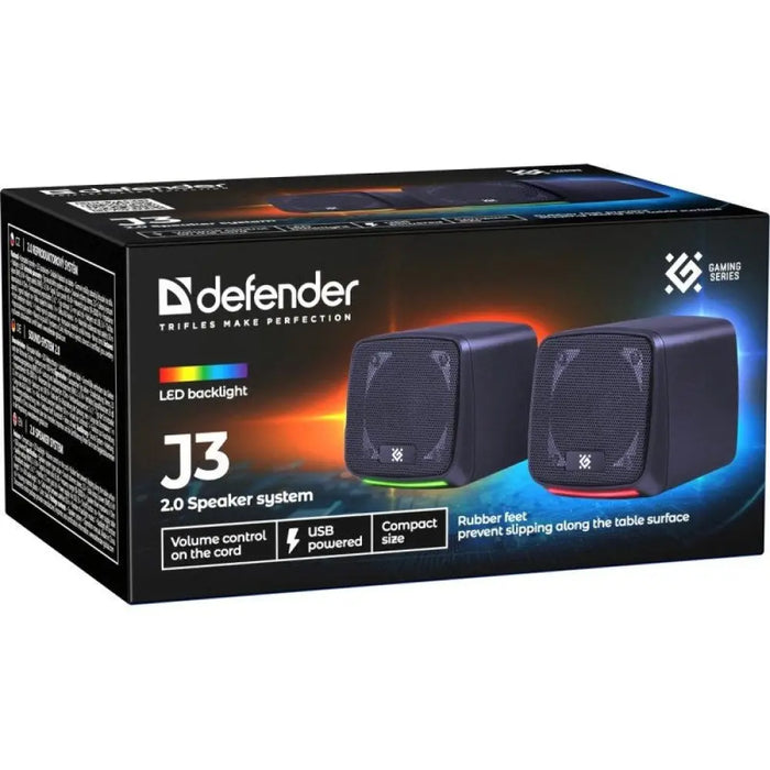 Компютърни тонколони 2.0 DEFENDER J3 2.0 6W LED USB черни