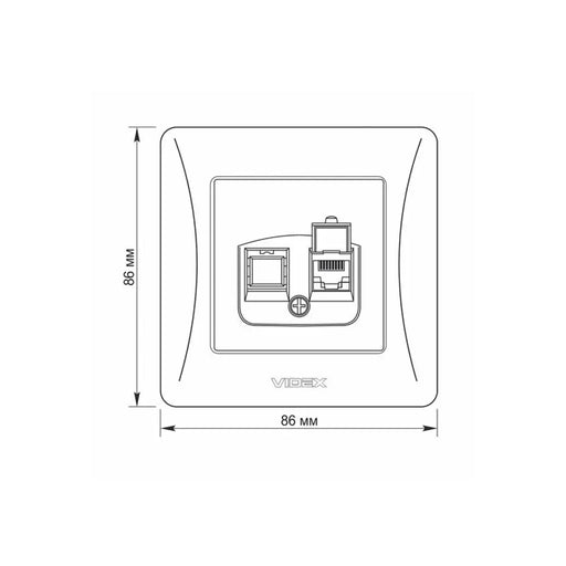 КОМПЮТЪРНА РОЗЕТКА VF-BNSK1PC6-BG CAT6 BINERA VIDEX - ГРАФИТ