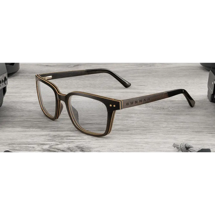 Компютърни очила GUNNAR Muir Ebony (wood) Clear Pro